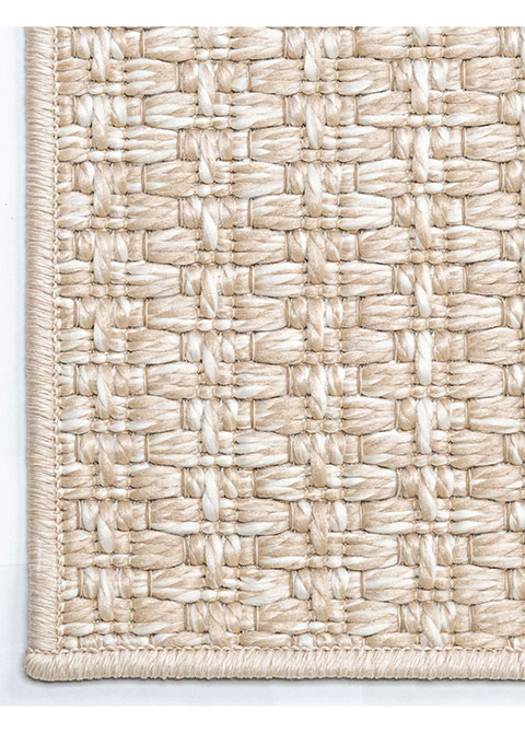 Tapete Tejido Beige con Trama de Nudo Menudo