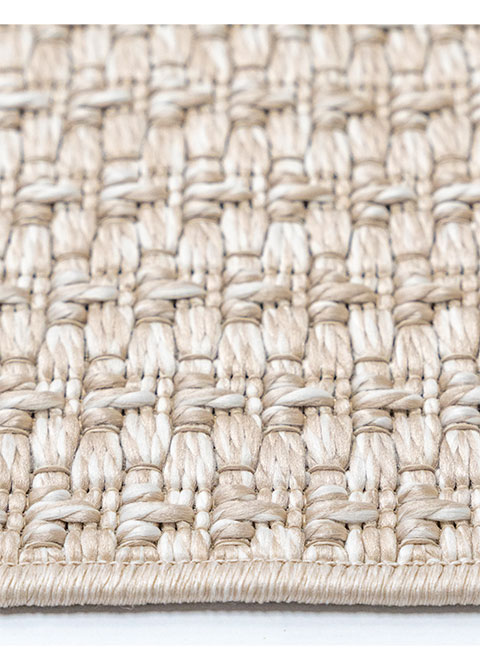 Tapete Tejido Beige con Trama de Nudo Menudo