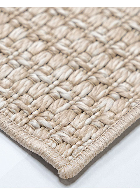 Tapete Tejido Beige con Trama de Nudo Menudo