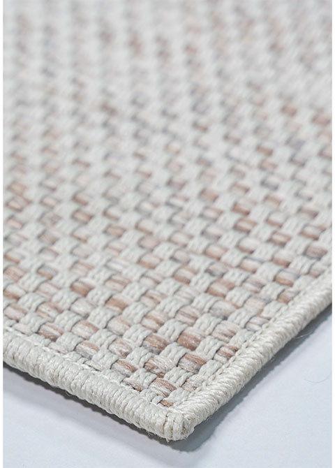 Tapete Tejido Beige con Punto Menudo Uniforme