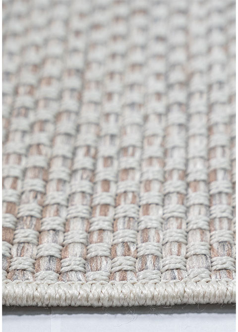 Tapete Tejido Beige con Punto Menudo Uniforme