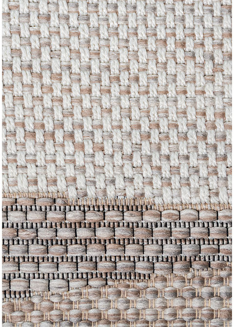 Tapete Abstracto Beige con Franjas en Cuña