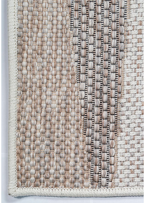 Tapete Abstracto Beige con Franjas en Cuña