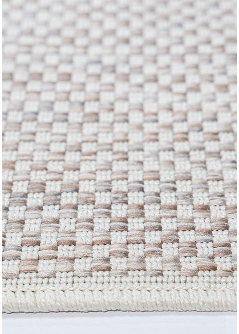 Tapete Geométrico Beige con Mosaico de Cuadros