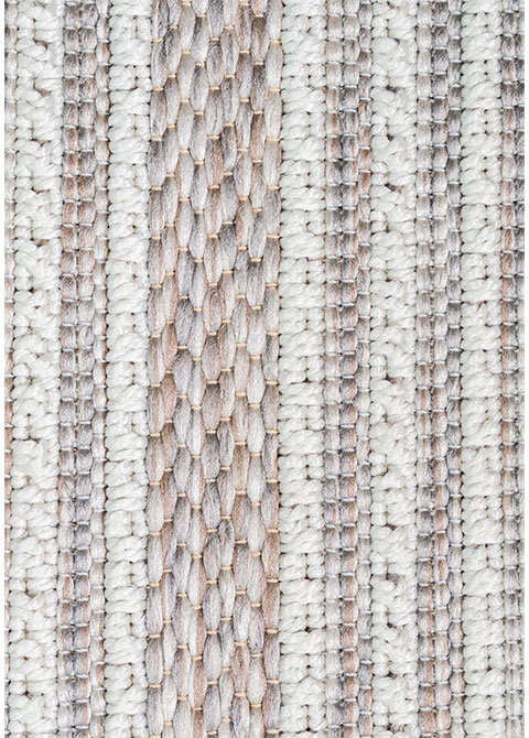 Tapete Rayado Beige con Bandas de Trama Alterna