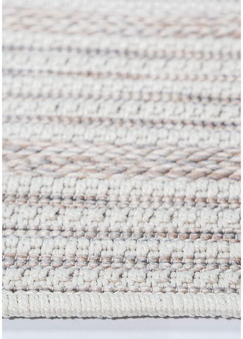 Tapete Rayado Beige con Bandas de Trama Alterna