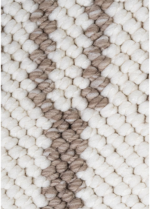 Tapete Geométrico Beige con Bandas de Punto Escalonadas - Vista alternativa