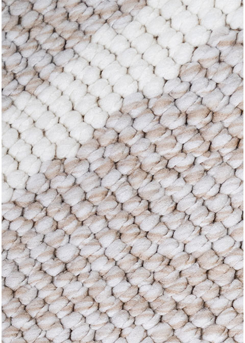 Tapete Geométrico Beige con Rombos Perfilados en Blanco - Vista alternativa