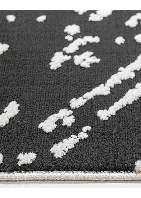 Tapete Abstracto Blanco y Negro con Brochazos Cruzados