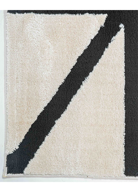 Tapete Abstracto Blanco y Negro con Líneas Cruzadas