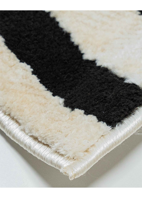 Tapete Geométrico Blanco y Negro con Panal de Hexágonos