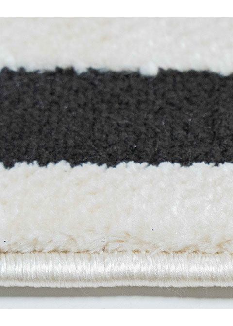 Tapete Geométrico Blanco y Negro con Panal de Hexágonos