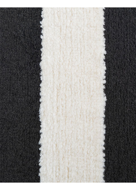 Tapete Rayado Blanco y Negro con Columnas Desfasadas - Vista alternativa