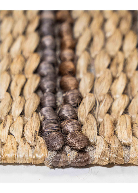 Tapete Tejido Beige con Rayado de Yute
