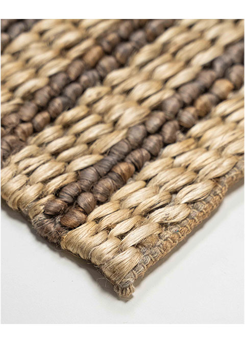 Tapete Tejido Beige con Rayado de Yute