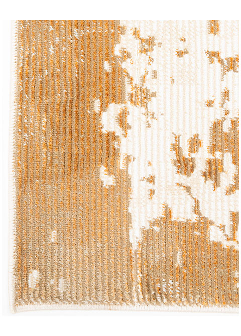 Tapete Abstracto Marfil con Vetas Retorcidas en Cobre