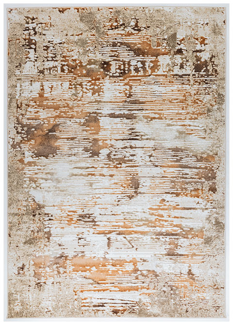 Tapete Abstracto Beige con Rayado Corroído en Óxido