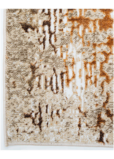 Tapete Abstracto Beige con Rayado Corroído en Óxido