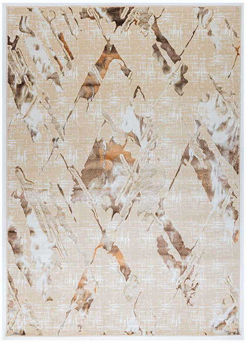 Tapete Abstracto Beige con Rombos de Mármol