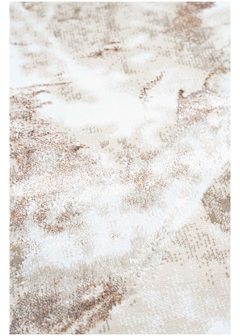 Tapete Abstracto Beige con Ramaje y Ondas en Cobre - Vista alternativa