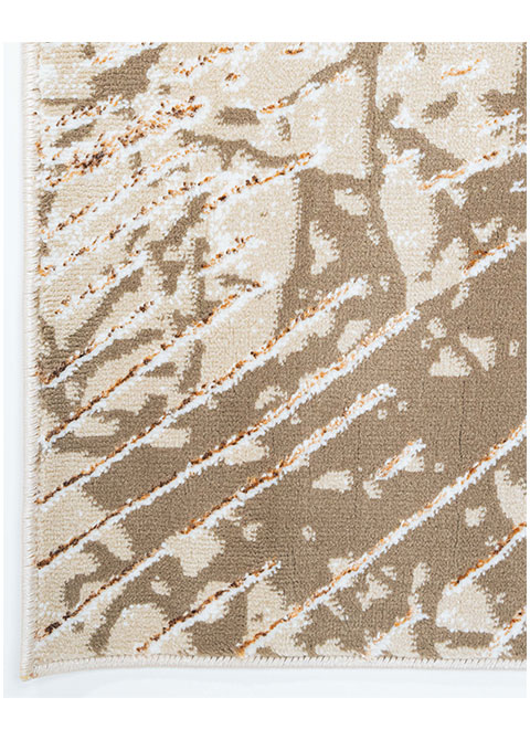 Tapete Abstracto Beige con Ramaje y Ondas en Cobre