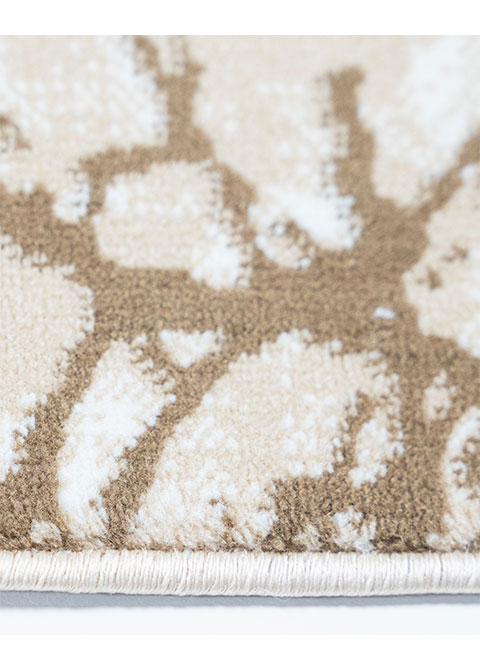 Tapete Abstracto Beige con Ramaje y Ondas en Cobre