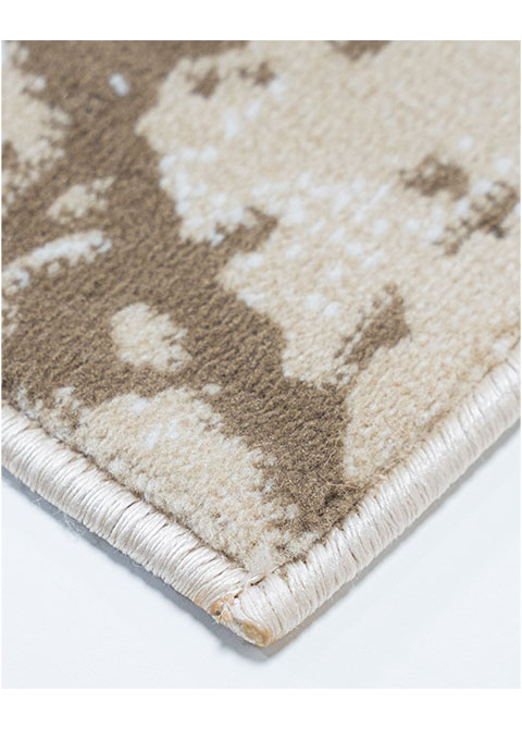 Tapete Abstracto Beige con Ramaje y Ondas en Cobre