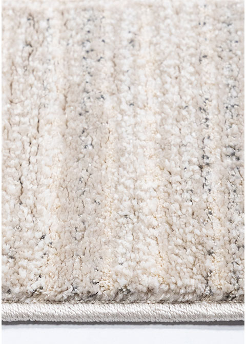 Tapete Geométrico Beige con Bloques Rayados en Relieve