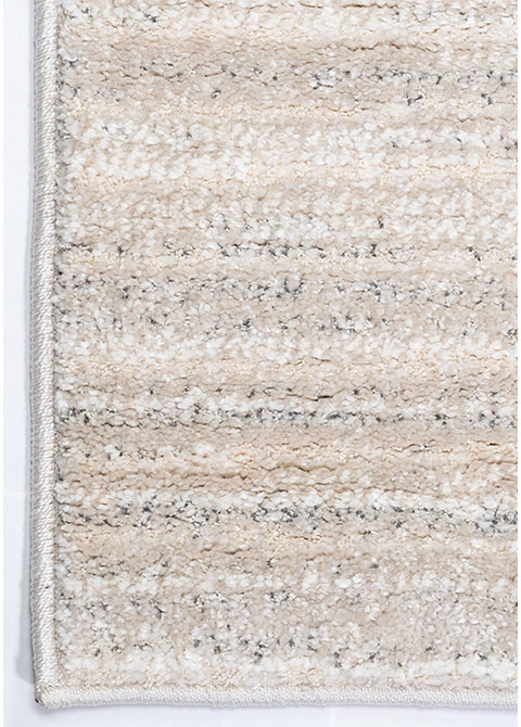 Tapete Geométrico Beige con Bloques Rayados en Relieve