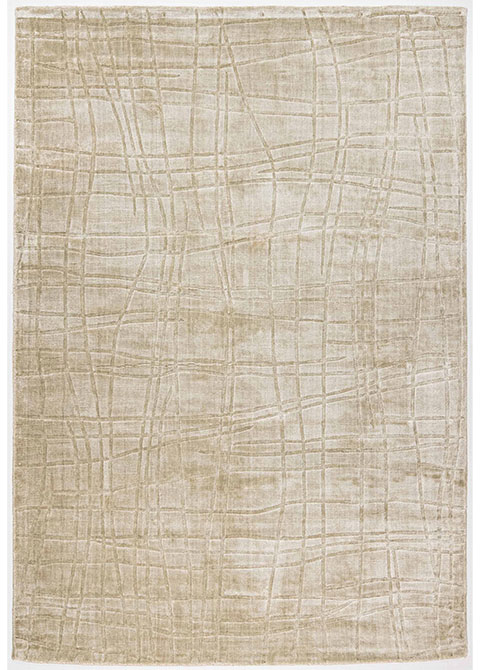 Tapete Abstracto Beige con Retícula Trazada a Mano