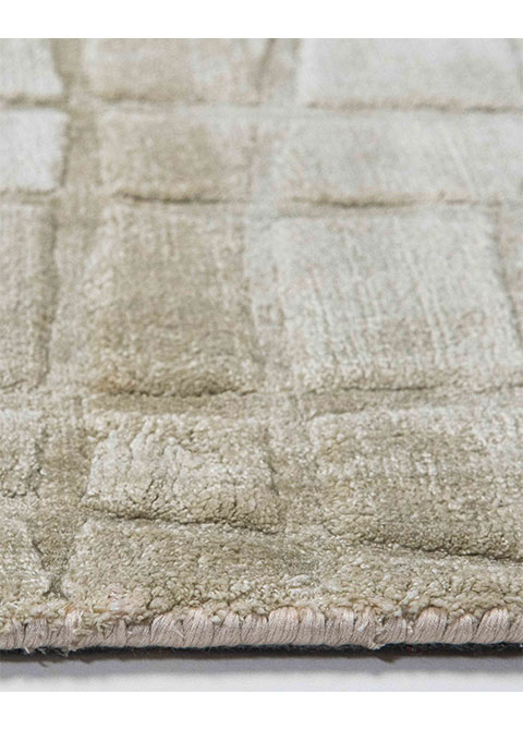 Tapete Abstracto Beige con Retícula Trazada a Mano