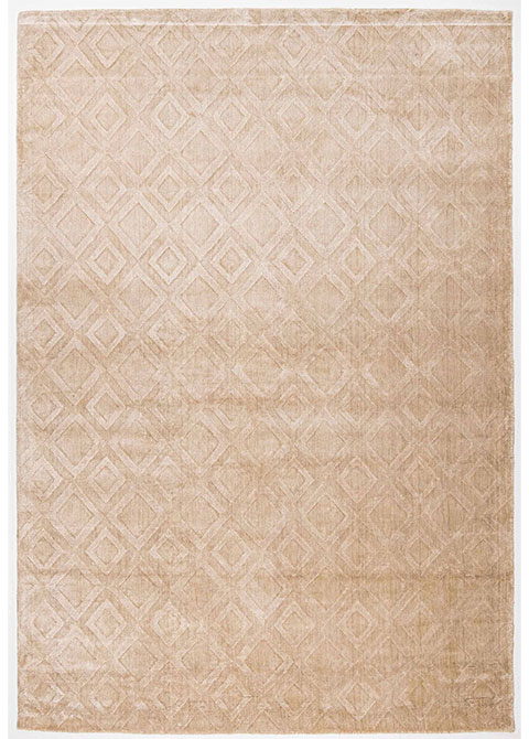 Tapete Geométrico Beige con Rombos Tallados