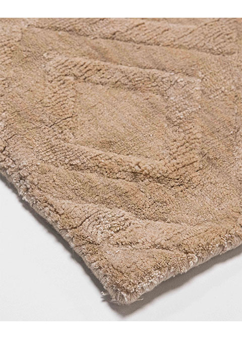 Tapete Geométrico Beige con Rombos Tallados