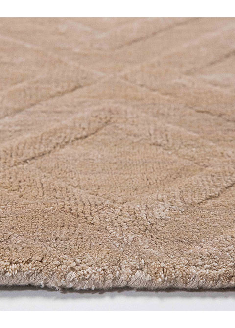 Tapete Geométrico Beige con Rombos Tallados