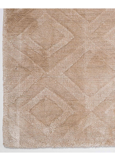 Tapete Geométrico Beige con Rombos Tallados