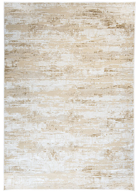 Tapete Abstracto Marfil con Estratos en Oro Viejo