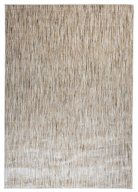 Tapete Abstracto Beige con Rayado Vertical Jaspeado