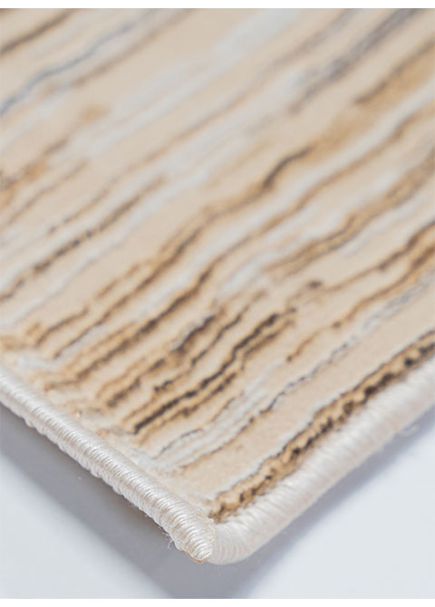 Tapete Abstracto Beige con Rayado Vertical Jaspeado