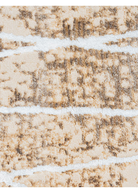 Tapete Abstracto Beige con Trazos Cruzados en Blanco - Vista alternativa