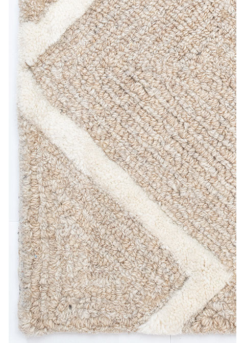 Tapete Geométrico Beige con Rombos Laberínticos