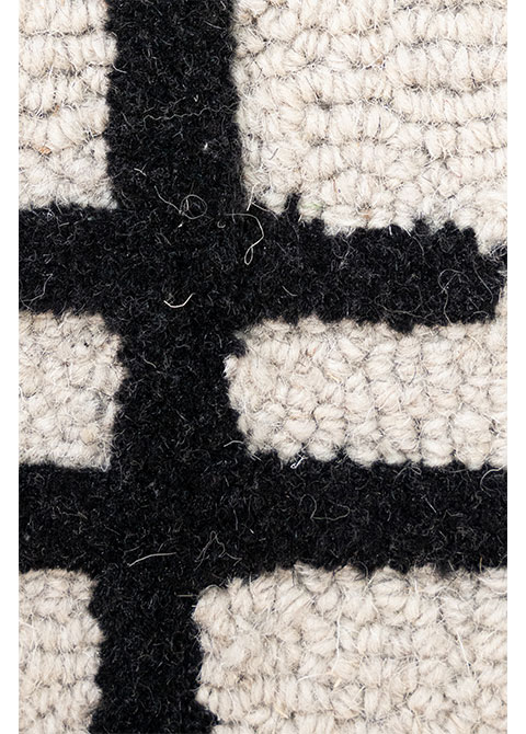 Tapete Abstracto Blanco con Rejillas y Bandas Grises - Vista alternativa