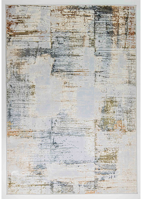 Tapete Abstracto Gris con Bloques Raspados en Oro
