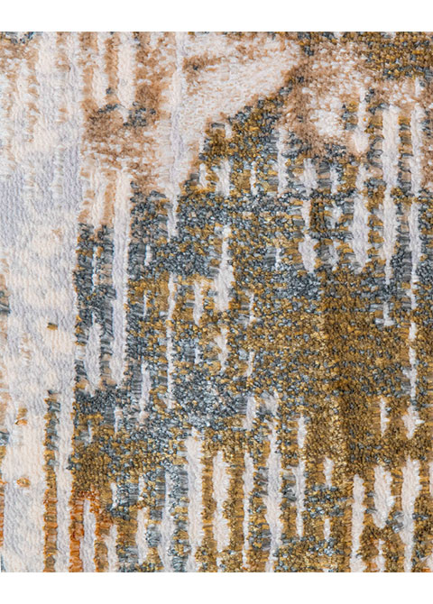 Tapete Abstracto Gris con Bloques Raspados en Oro - Vista alternativa