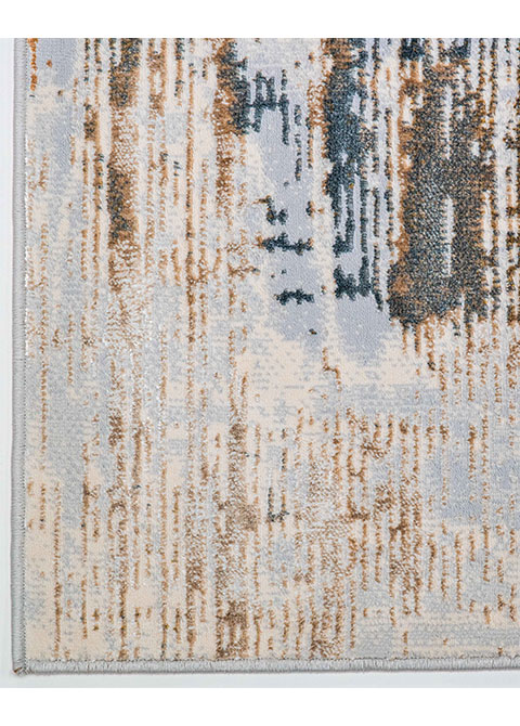 Tapete Abstracto Gris con Bloques Raspados en Oro