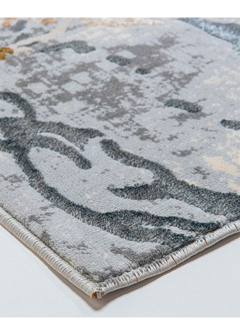 Tapete Abstracto Marfil con Vetas Ramificadas en Cobre