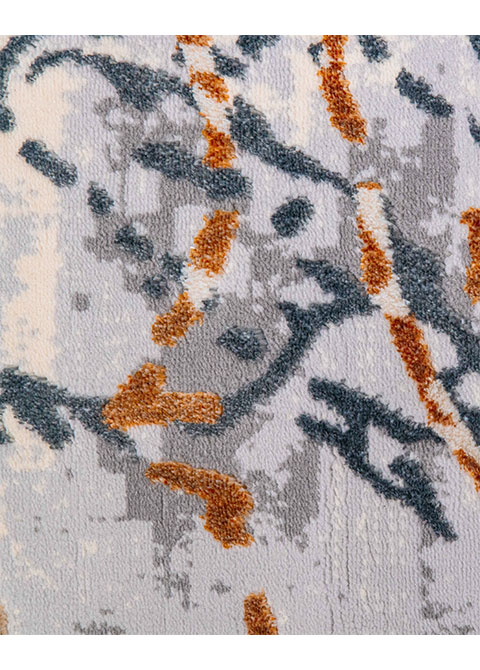 Tapete Abstracto Marfil con Vetas Ramificadas en Cobre