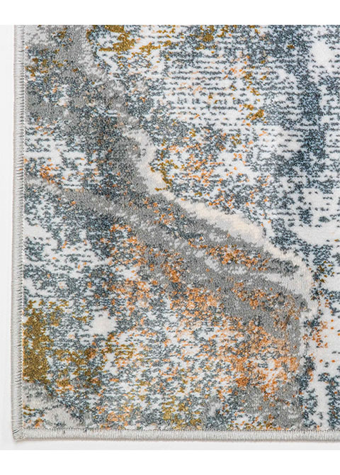 Tapete Abstracto Gris con Corteza Veteada en Oro