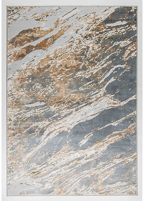 Tapete Abstracto Gris con Mármol Diagonal en Cobre