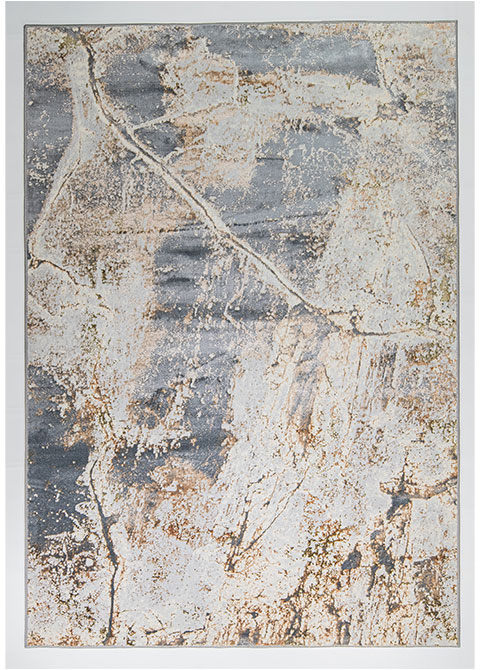 Tapete Abstracto Gris con Roca Erosionada en Oro