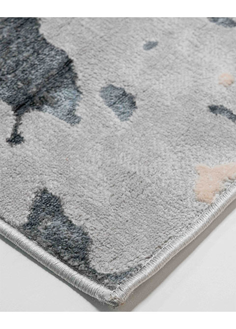 Tapete Abstracto Gris con Vetas de Ágata en Durazno
